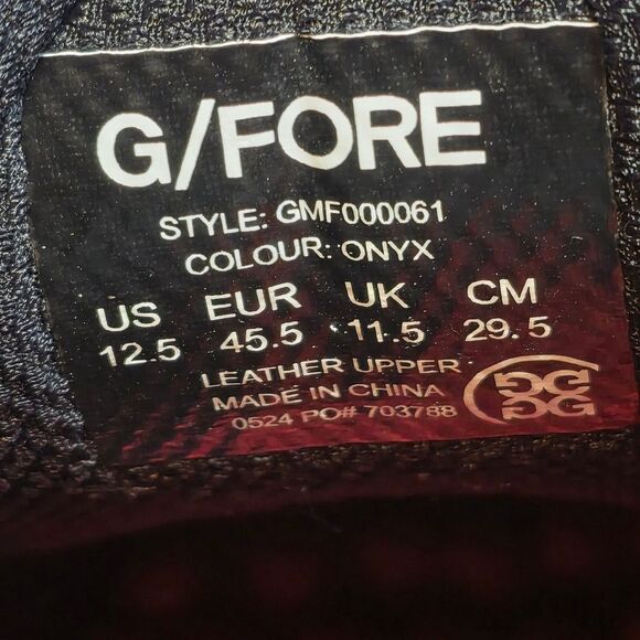 G/Fore Gallivanter G/Lock Onyx Black Leather Pebble Golf Shoes Men's Size 12.5 - Picture 8 of 8